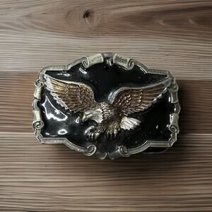 Vintage 1983 Metal Great American Eagle Belt Buckle
